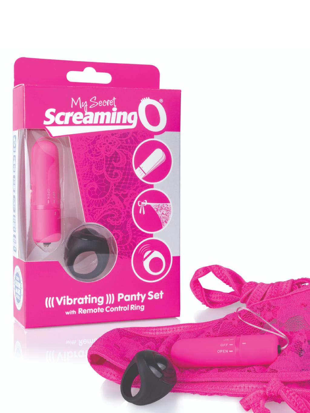 Screaming O Pink Vibrating Panties Set