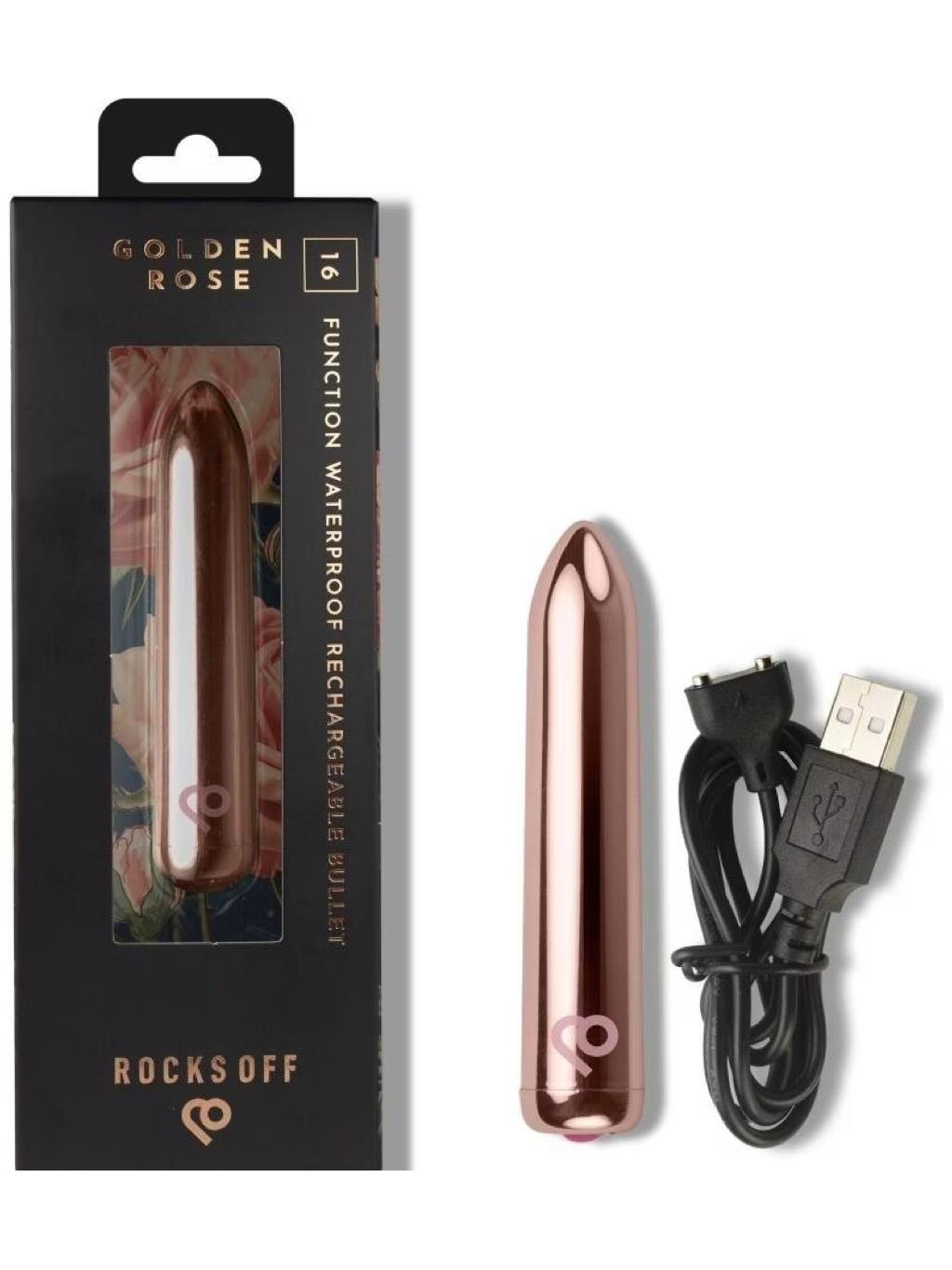 Rocks-Off Rechargeable Bullet - Golden Rose
