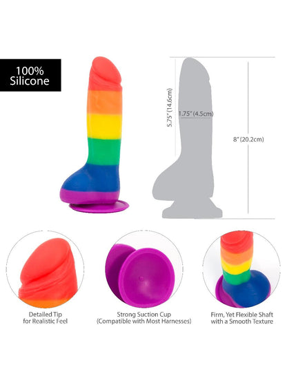 Swan Addiction Justin 8" Dildo - Rainbow