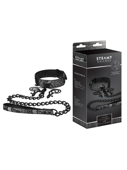 Steamy Shades | Collar & Leash & Nipple Clamps