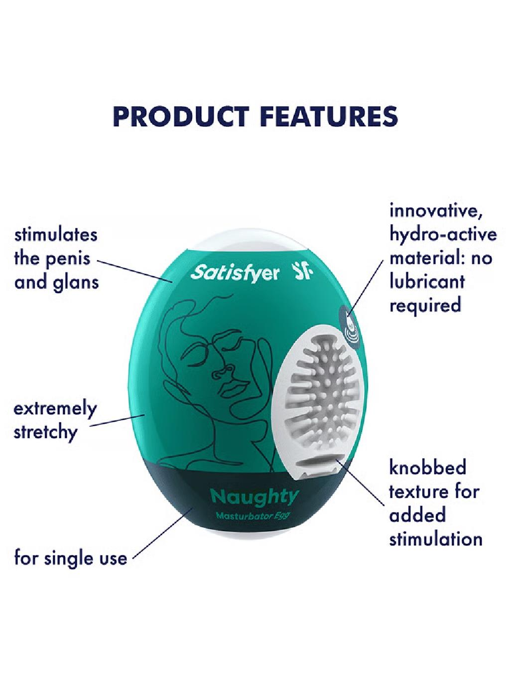 Satisfyer | Masturbator Egg Single Naughty : Dark Green