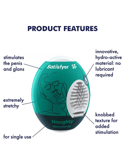 Satisfyer | Masturbator Egg Single Naughty : Dark Green