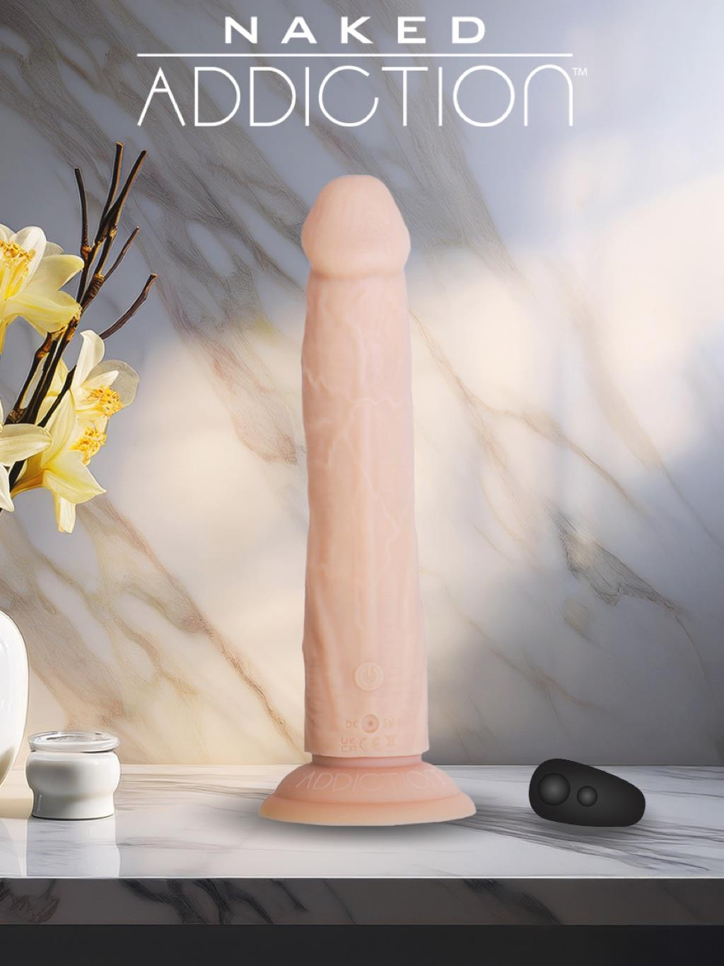 Swan | Naked Addiction 8" Rotating and Vibrating Vibrator : Vanilla